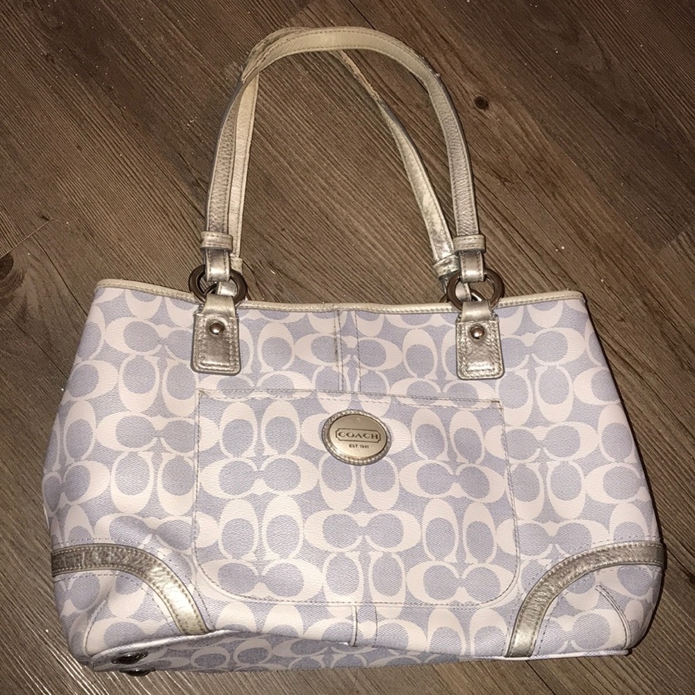 Silver Coach Handbag